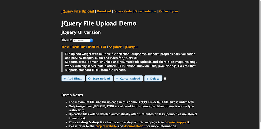 jQuery upload file