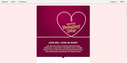 Стандартное электронное письмо ко Дню святого Валентина